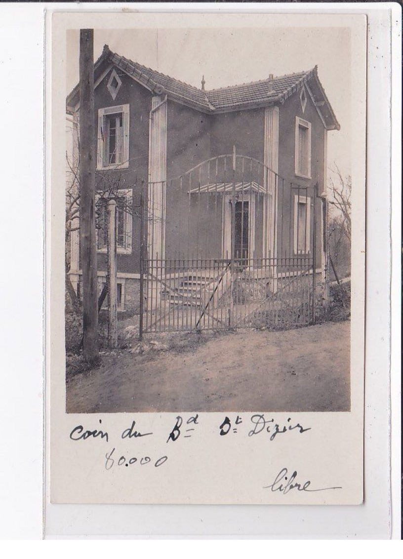 GAGNY : carte photo d'une maison à l'angle du boulevard Saint Dizier et rue de